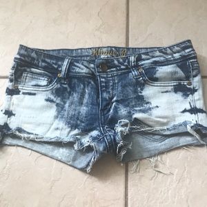 Acid wash shorts
